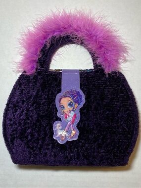 Vintage Lisa Frank Diva Diary Purse Fuzzy Notebook Purple Surfer Girl Stickers